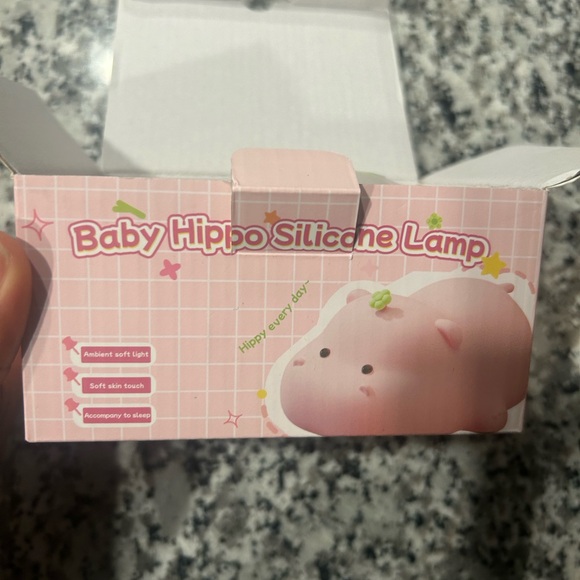 Kids Night Light Cute Hippo Night Lamp with 3 Speed Adjustable Light Soft - Picture 3 of 6